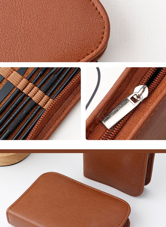 Super ZYouth 26 Piece Professional Pedicure and Nail Clipper Manicure Tool Set for Face Hand and Foot Care Brown - Image 5