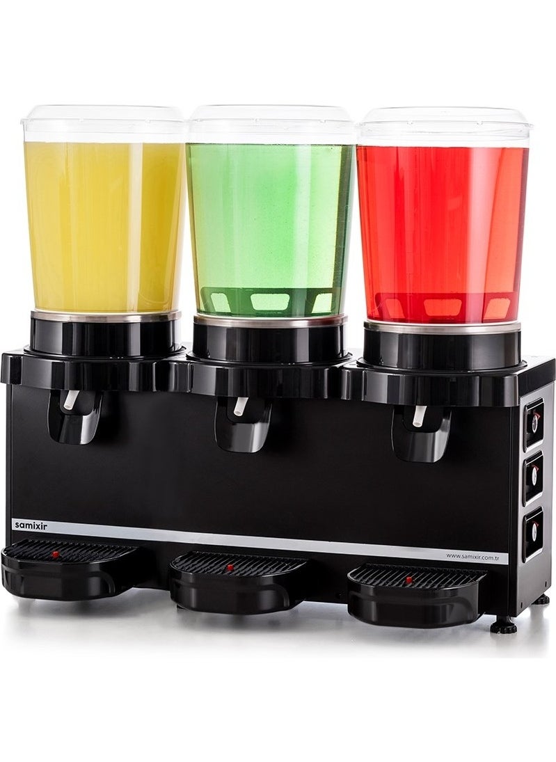 Eurofaz Samixir Triple Panoramic Analog 30 Lt Refrigerated Beverage Machine MMM30-AB  - Image 2