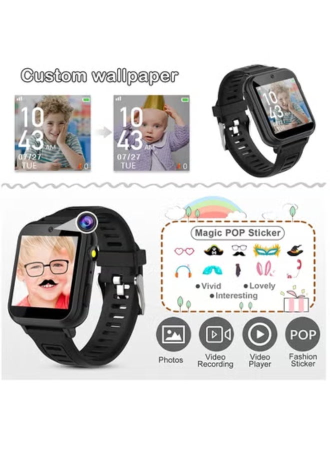 AROAQ Smart Watch for Kids, Smart Watch Toys with 16 Games Camera Video Recorder Music Alarm Calculator Calendar Flashlight Pedometer Gift Toys for 3-12 Year Old Boys and Girls (Black)  - Image 5