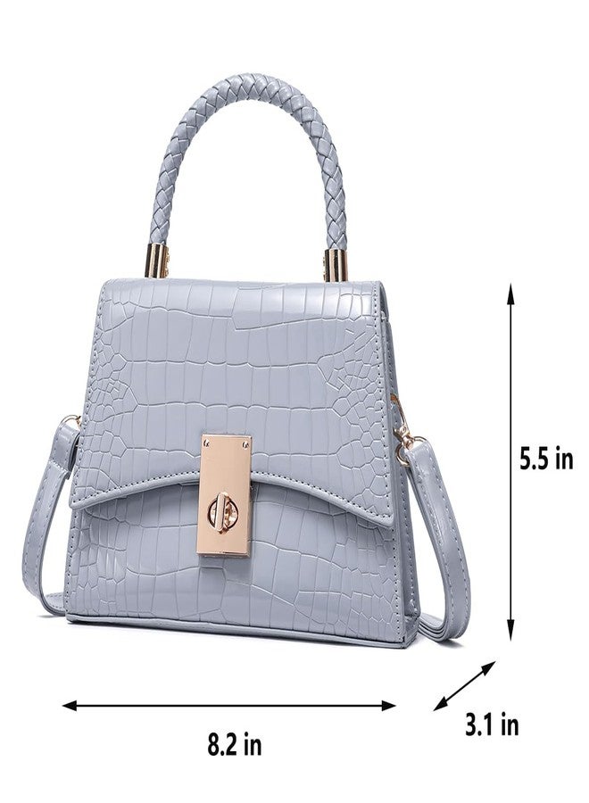 JHVYF Women Small Crossbody Bags Shoulder Bag Classic Satchel Handbags Ladies Cute Purses Satchels bag mini purse for women, 1 Silvery, 8.2 inches x 3.1 inches x 5.5 inches - Image 5