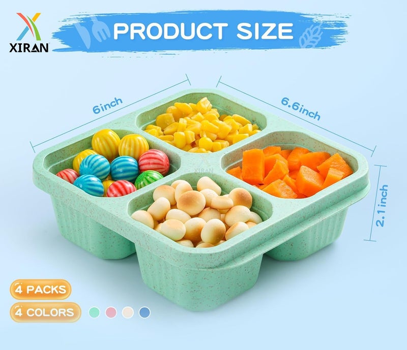 Xiran Lunch Box Fridge Storage Boxes Dry Fruits Containers for Storage Fridge Organiser Storage Containers for Kitchen Masala Box for Kitchen Lunch Box for Kids Adults Pack of 4 - Image 4