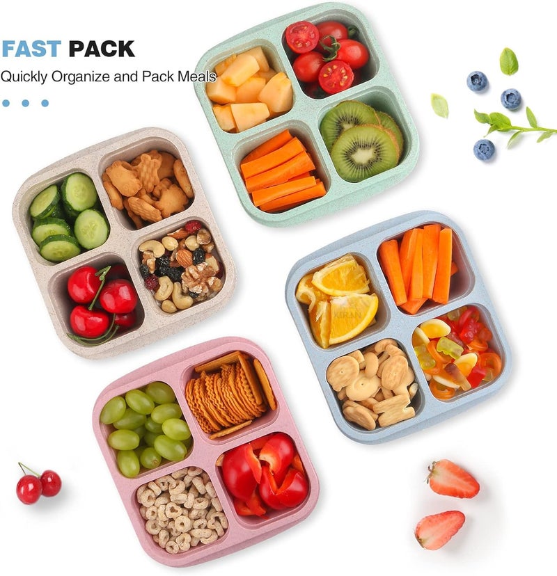 Xiran Lunch Box Fridge Storage Boxes Dry Fruits Containers for Storage Fridge Organiser Storage Containers for Kitchen Masala Box for Kitchen Lunch Box for Kids Adults Pack of 4 - Image 5