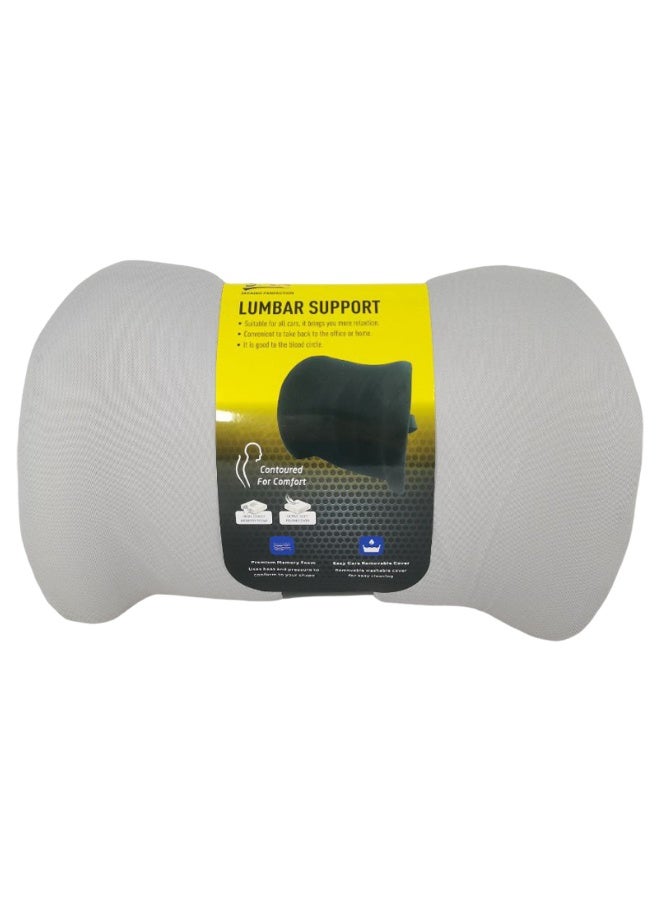 3XR Lumbar Support Pillow 5640 for Car, Office & Home Memory Foam Back Cushion with Contoured Ergonomic Design, Breathable Anti-Static Fabric, Adjustable Strap, Pain Relief & Posture Correction - Image 3