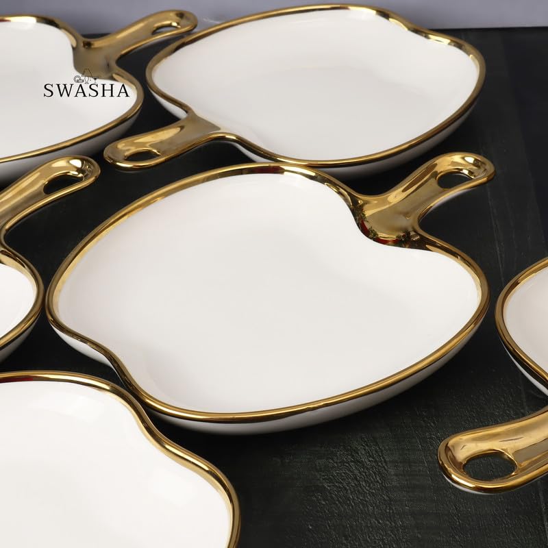 Swasha طبق سواشا للتقديم بمقبض واحد للبطاطس الحارة، النودلز، الموموس، الشوربات، المعكرونة، ماغي | مجموعة من 1 | أبيض - Image 2
