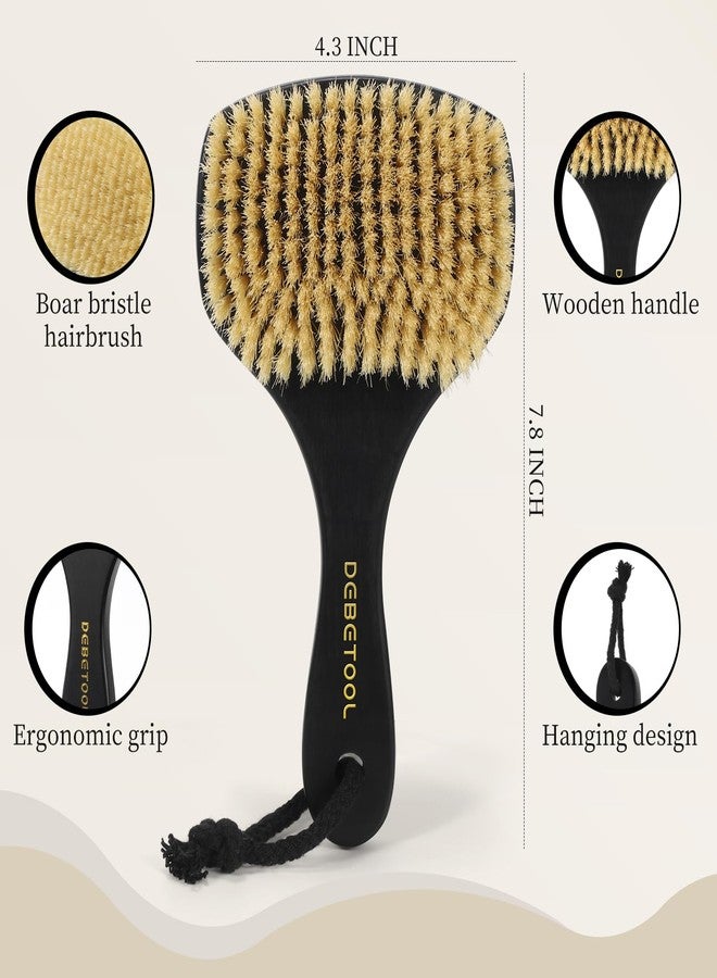DEBETOOL Dry Brushing Body Brush for Exfoliating - Natural Boar Bristle Lymphatic Drainage Brush for Body Care, Removes Flaky Skin & Improves Blood Circulation - Image 3