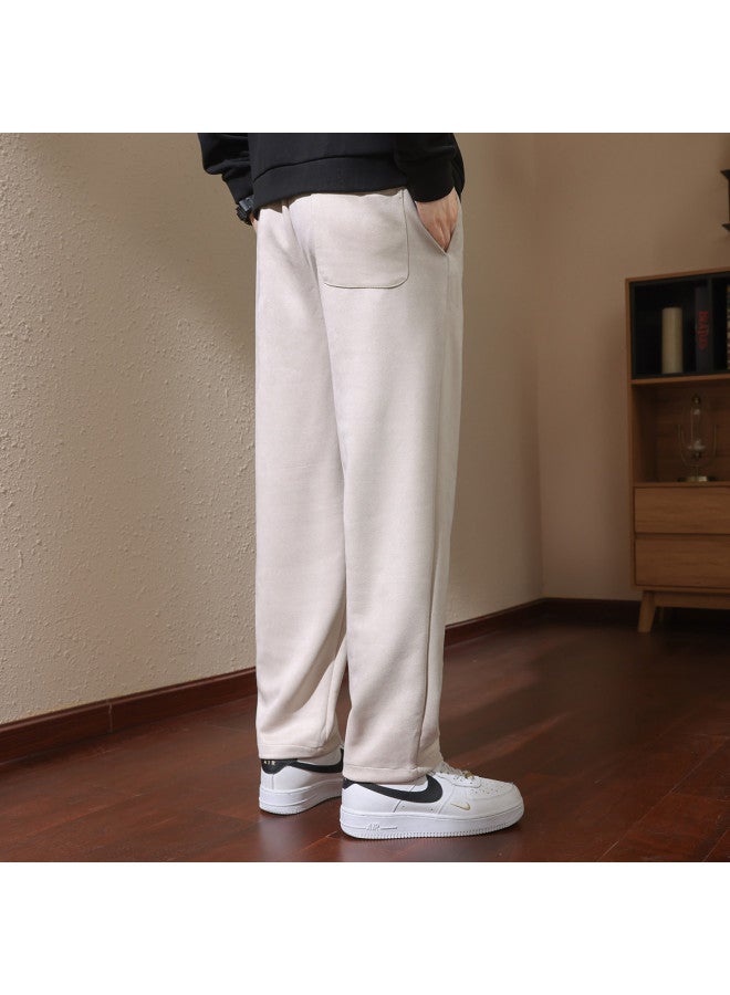 ROMON Suede-like Fleece】men's Casual Pants, Windproof Trousers, Versatile Straight-leg Pants, Fashionable Men's Casual Trousers - Image 5