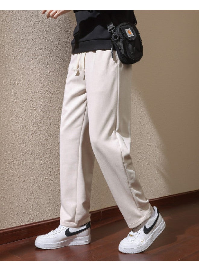 ROMON Suede-like Fleece】men's Casual Pants, Windproof Trousers, Versatile Straight-leg Pants, Fashionable Men's Casual Trousers - Image 1