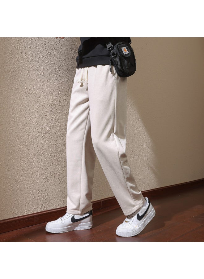 ROMON Suede-like Fleece】men's Casual Pants, Windproof Trousers, Versatile Straight-leg Pants, Fashionable Men's Casual Trousers - Image 2
