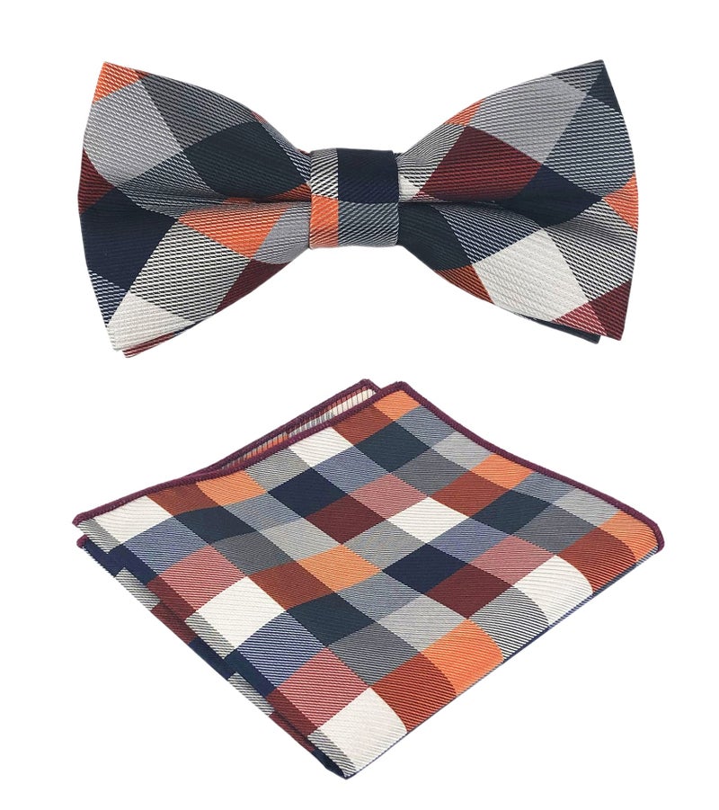 Elfeves Men Big Boys Slim Modern Bow Ties Set Menswear Elegant Luxury Unique Formal Bowties in Red Grey White - Image 5