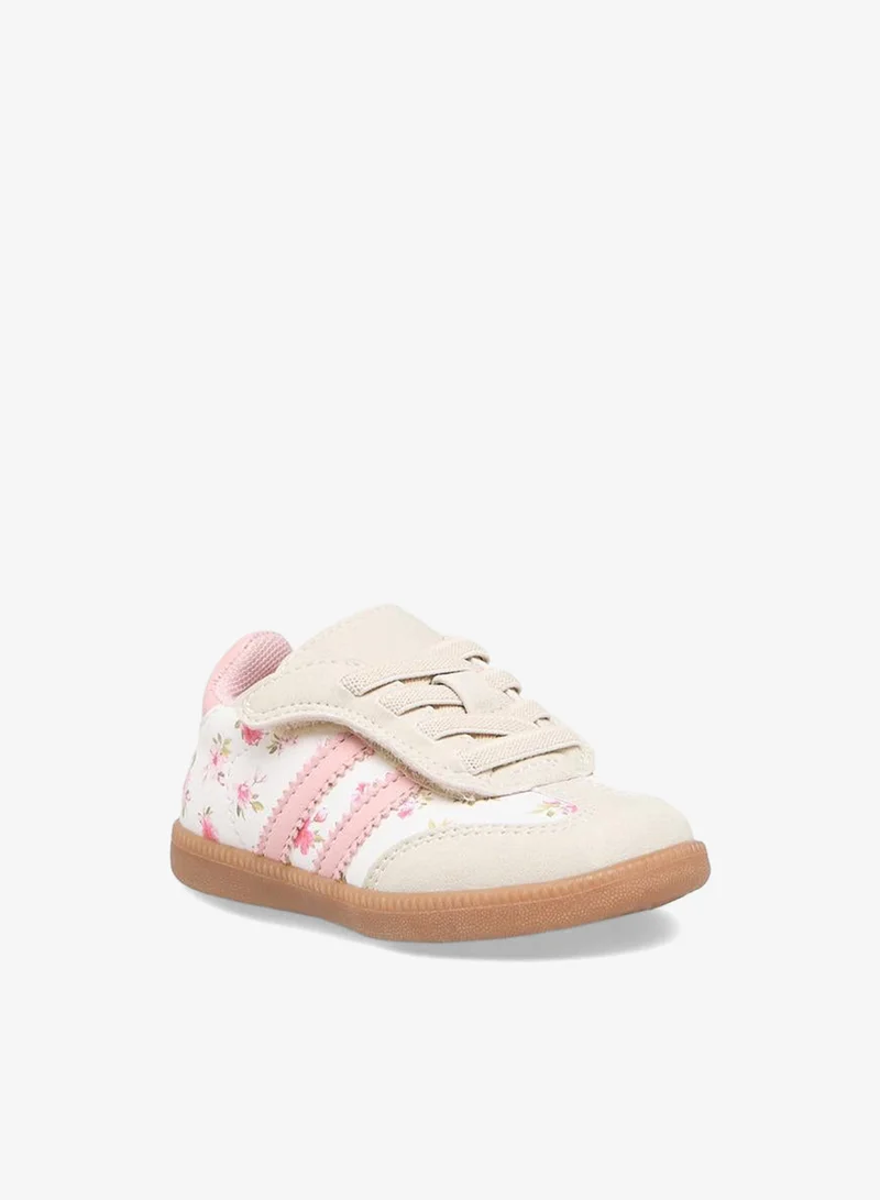 Barefeet Girls Printed Hook & Loop Ankle Sneakers