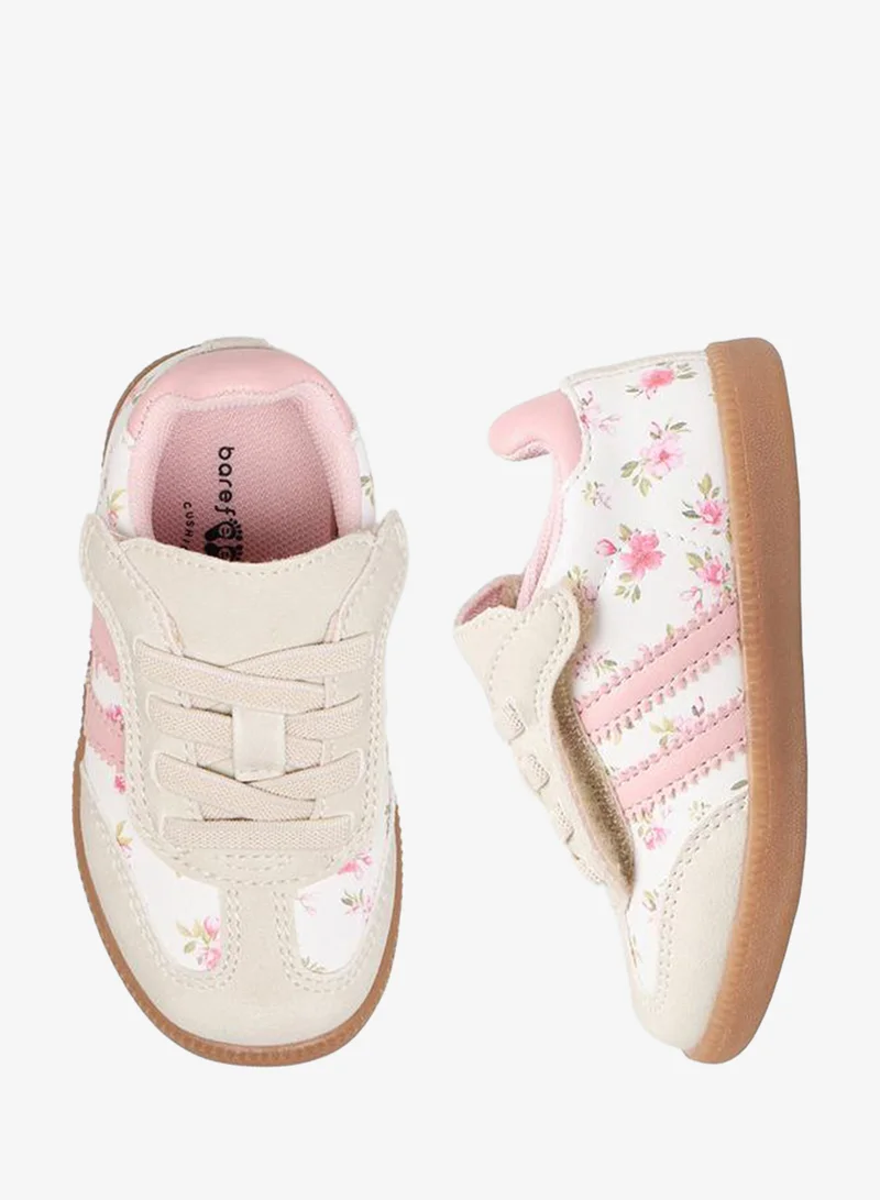 Barefeet Girls Printed Hook & Loop Ankle Sneakers