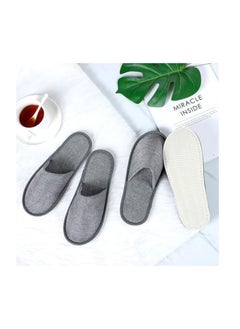 SRLIWHITE Disposable Slippers,5 pairs of disposable non-skid slippers. Durable thickened slippers. Suitable for home hospitality, hotel rooms, spa salons and business trips, travel (Dark Grey)  - Image 2