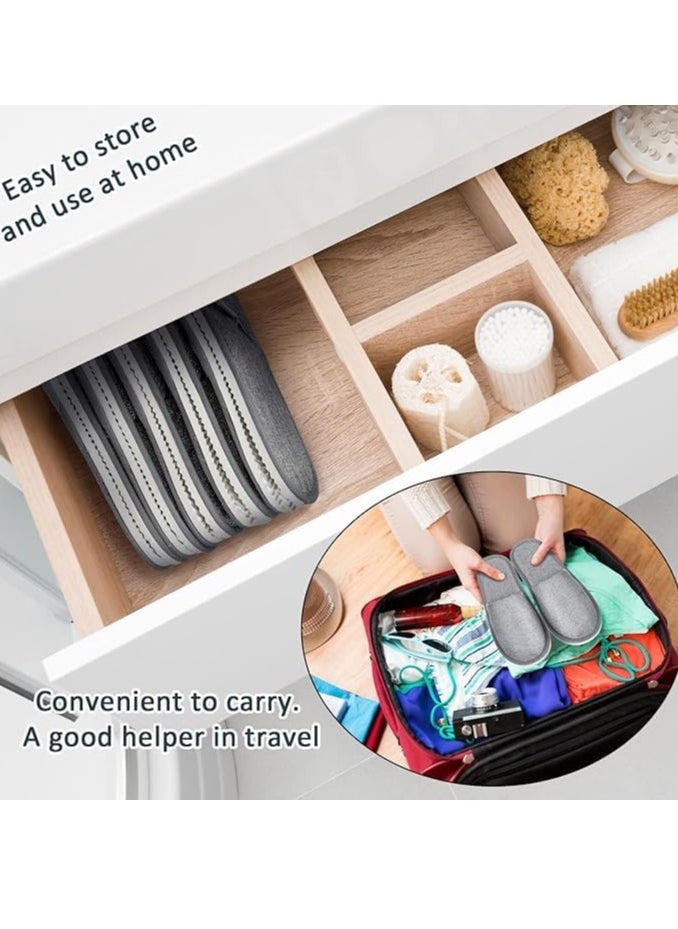SRLIWHITE Disposable Slippers,5 pairs of disposable non-skid slippers. Durable thickened slippers. Suitable for home hospitality, hotel rooms, spa salons and business trips, travel (Dark Grey)  - Image 4