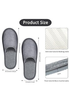 SRLIWHITE Disposable Slippers,5 pairs of disposable non-skid slippers. Durable thickened slippers. Suitable for home hospitality, hotel rooms, spa salons and business trips, travel (Dark Grey)  - Image 5