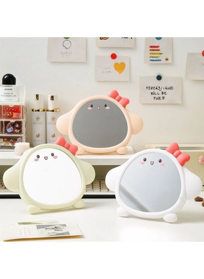 مرآه للتجميل شكل كيوت يمكن تعليقها على الحائط او تثبت على الطاوله متعدده الالوان - Image 1