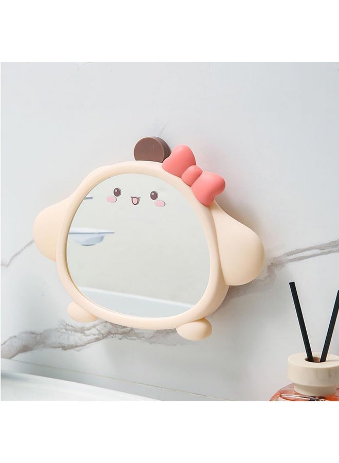 مرآه للتجميل شكل كيوت يمكن تعليقها على الحائط او تثبت على الطاوله متعدده الالوان - Image 3