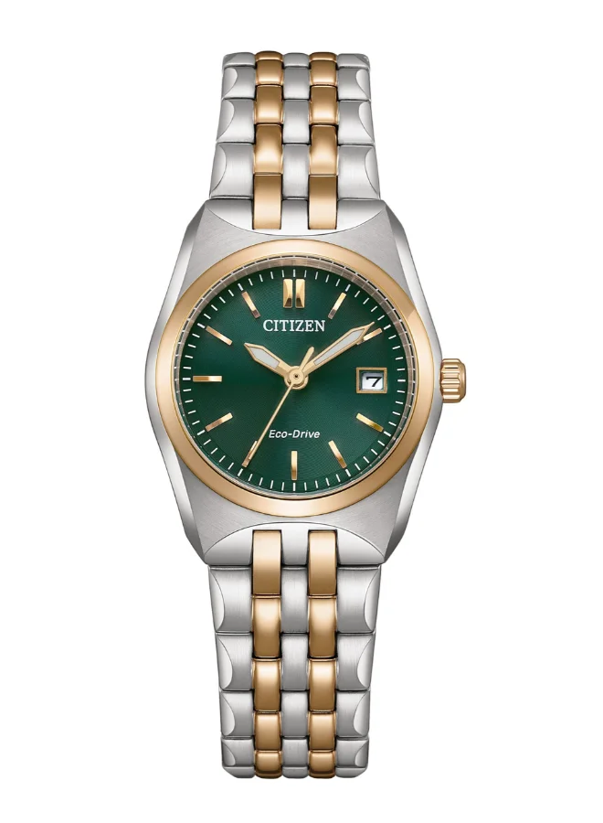 سيتيزن Citizen Women's Analog Green Dial Watch - EW2297-55X