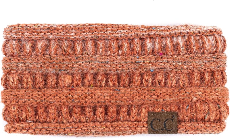 Cc Winter Fuzzy Fleece Lined Thick Knitted Diagonal Stripes Criss-Cross Pattern Headband Headwrap (HW-2060) - Image 2