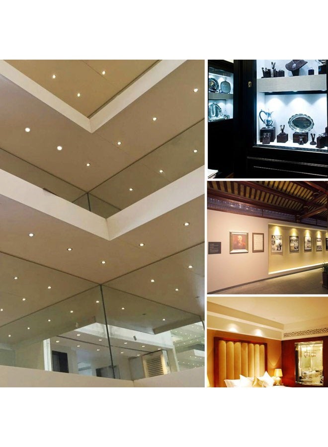 AIBOO 12V Under Cabinet LED Lights 9 Packs of Recessed Mini Downlights for Indoor with Hard Wired Cable and Connectors for Stair Step Furniture Showcase Lighting (Warm White) - Image 5