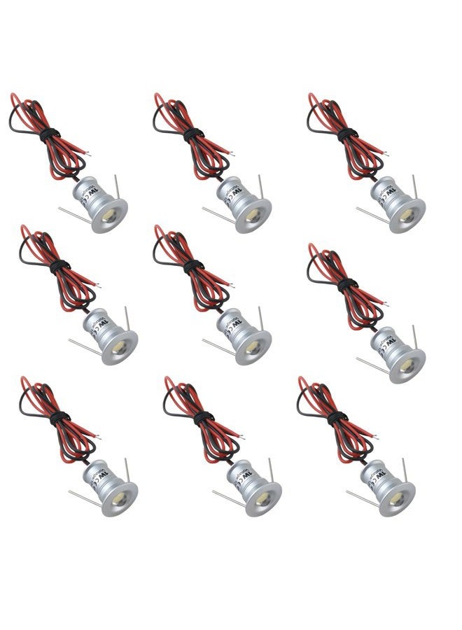 AIBOO 12V Under Cabinet LED Lights 9 Packs of Recessed Mini Downlights for Indoor with Hard Wired Cable and Connectors for Stair Step Furniture Showcase Lighting (Warm White) - Image 1