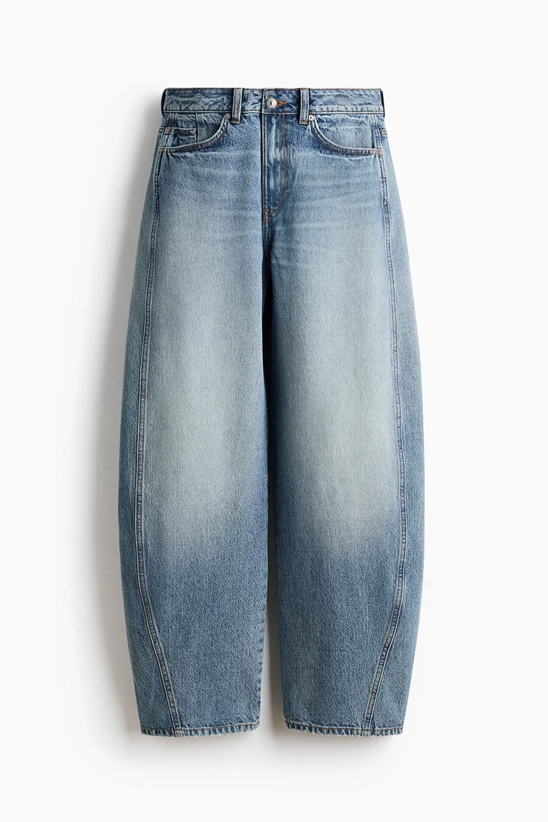 H&M  Barrel Leg High Waist Jeans for Women | Best Price UAE