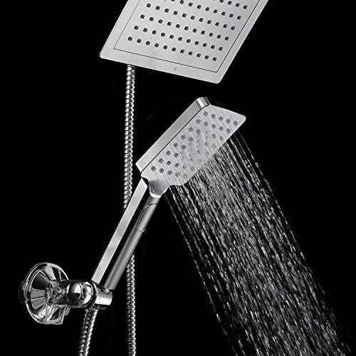 Dream Spa Hotel Spa Ultra-Luxury 9" Square Rainfall Shower Head / Handheld Combo. Convenient Push-Button Flow Control for easy one-hand operation. Switch flow settings with same hand! Premium Chrome. - Image 3