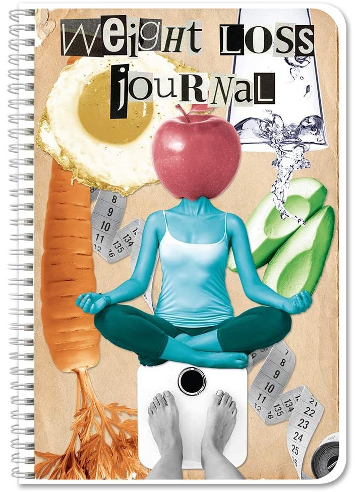 BookFactory BookFactory Weight Loss JournalDietDietingFood and Exercise Tracking Log BookLogbook  WireO 102 Pages 6 x 9 JOU10269CWPPWeightLoss  - Image 1
