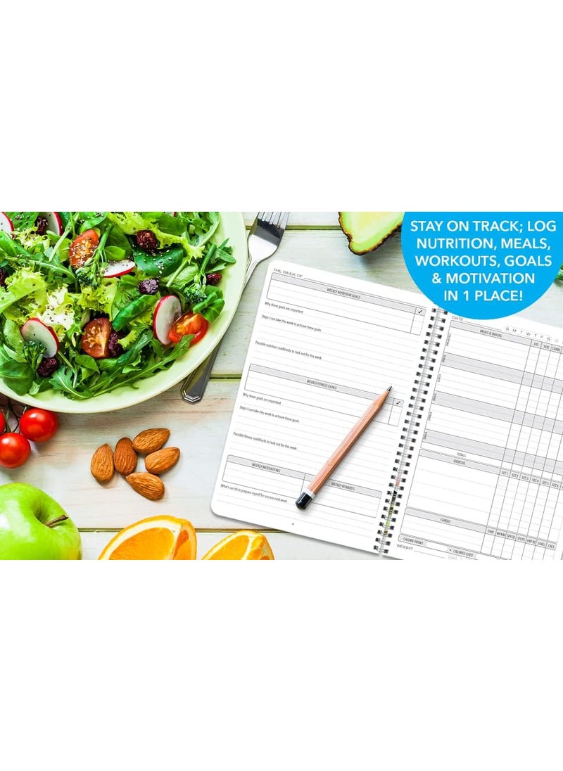 BookFactory BookFactory Weight Loss JournalDietDietingFood and Exercise Tracking Log BookLogbook  WireO 102 Pages 6 x 9 JOU10269CWPPWeightLoss  - Image 3