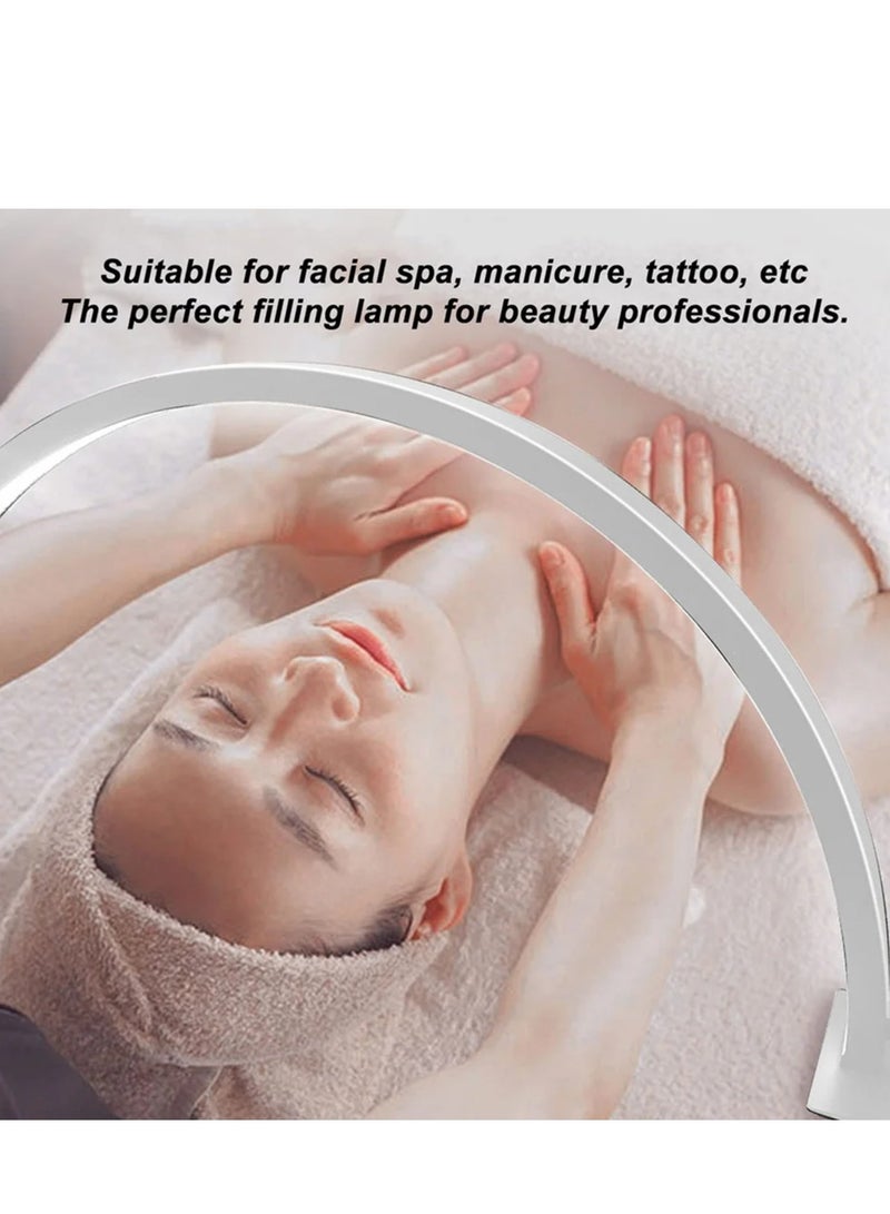 M55 Half Moon light 21.7 Inch Arch Shape Manicure Light 3000K-6000K Lamp Adjustable Brightness Desk Lash Light for Nails Tattoo Beauty Salon (White) - Image 2