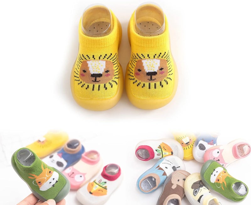 cheekyglo Non-Slip Baby Slippers, Unisex Baby Socks Shoes, Kids Baby Girl Boys Toddler Anti-Slip Slippers, Socks Cotton Shoes, Flexible Cozy Breathable Shoes for Baby Toddler Infant Child Kid (2-3Y,E) - Image 1