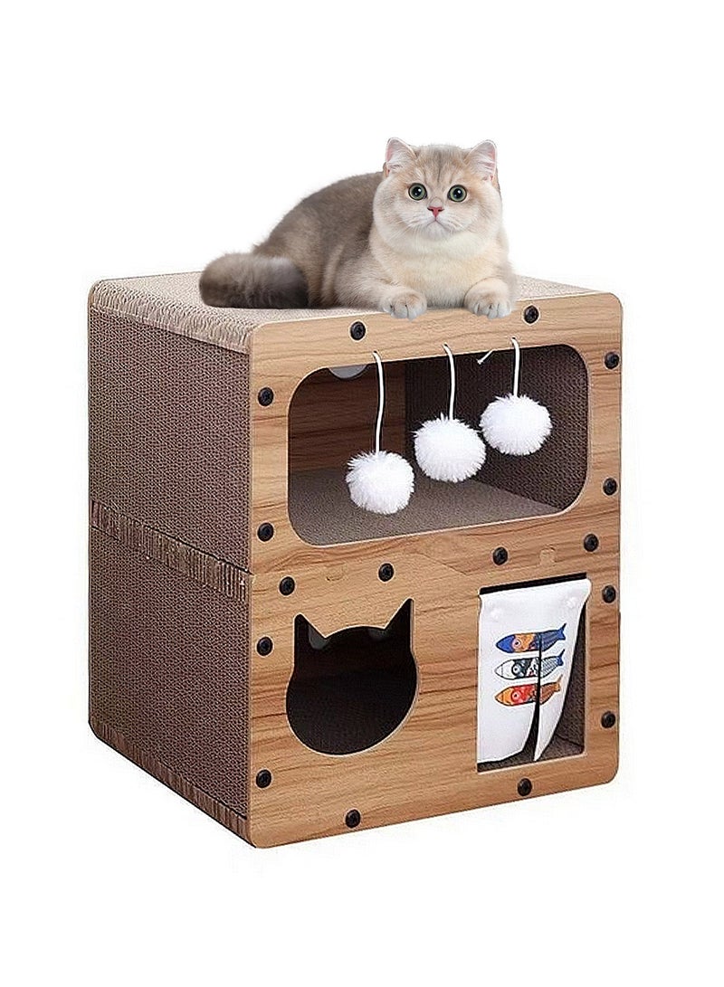 Kidle Cat Scratching Board Cat Bed No Dandruff Integrated Cat House Four Seasons Resistant Scratching Board Column Vertical Cat House - Image 1