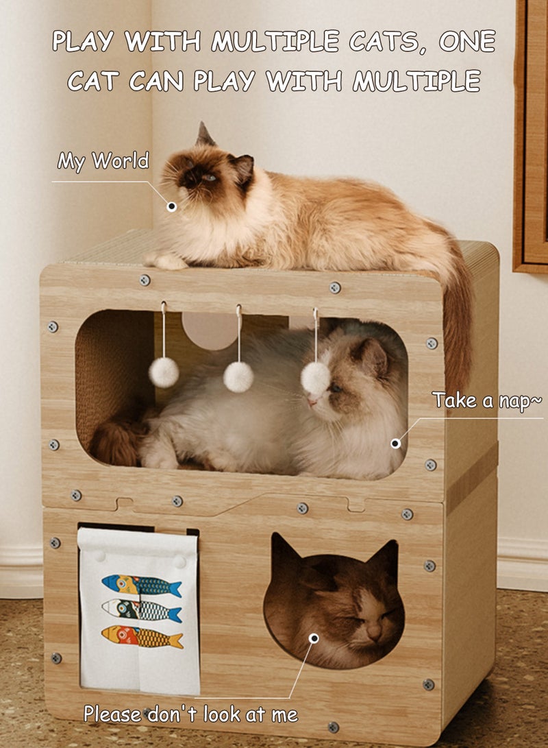 Kidle Cat Scratching Board Cat Bed No Dandruff Integrated Cat House Four Seasons Resistant Scratching Board Column Vertical Cat House - Image 5