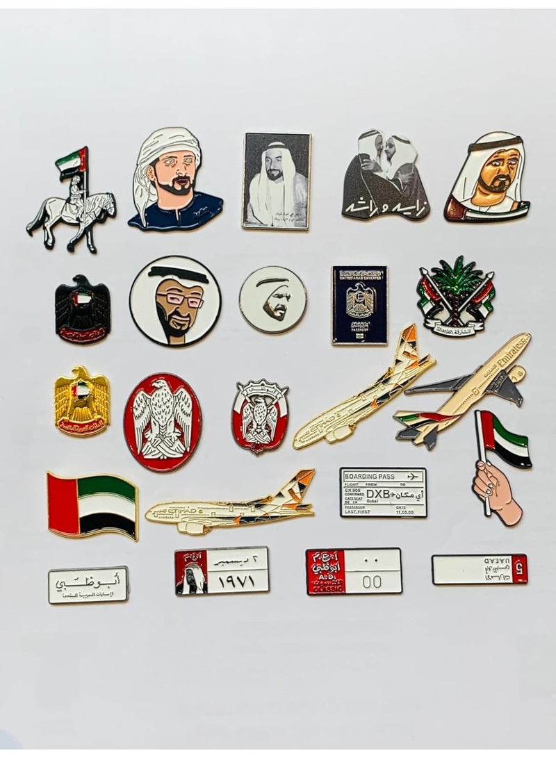 UAE National Day Metal Logo Stickers [23 Pcs] – Premium Metal Stickers for Mobile,Cars,Laptops, Motorcycles, Fridge & Accessories – Collectible Souvenir Stickers for UAE Fans & Celebrations - Image 1