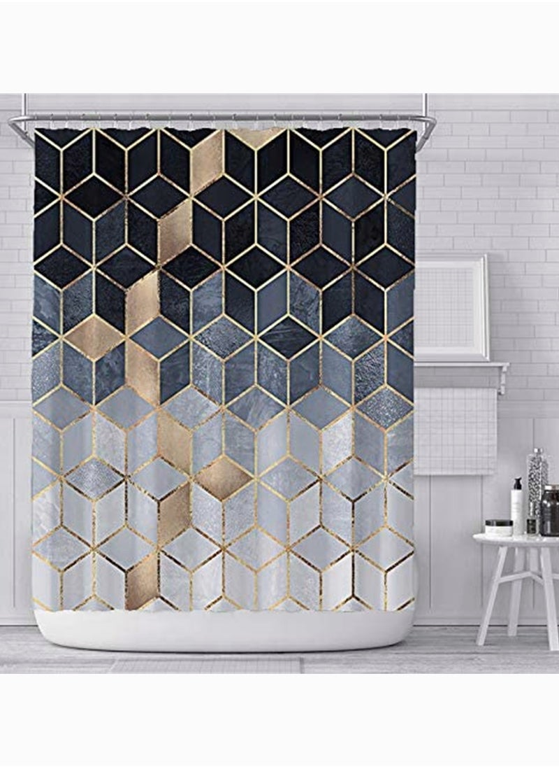 Waterproof Shower Curtain Set with Hooks Quick Drying Polyester 180x180CM Cubic Black Gradient Beautiful Design for Any Bathroom - pzsku/ZB9597D6F2E057F8E9F70Z/45/_/1723603196/e99b1825-9346-4c21-9d98-0c115c6d3959