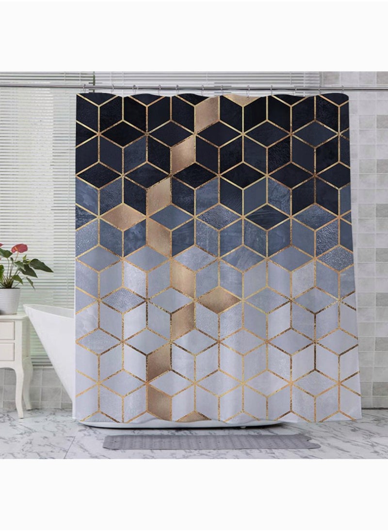 Waterproof Shower Curtain Set with Hooks Quick Drying Polyester 180x180CM Cubic Black Gradient Beautiful Design for Any Bathroom - pzsku/ZB9597D6F2E057F8E9F70Z/45/_/1723603198/b813fbf5-7a50-4213-a308-53c98e01becb