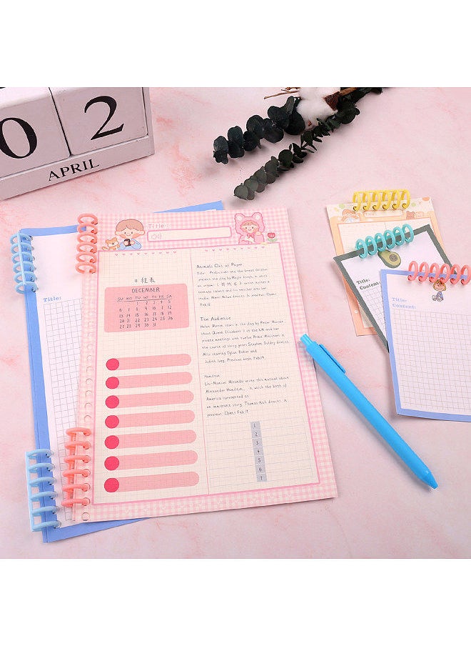 Kw-trio 10pcs Plastic 30-Hole Loose Leaf Binders Ring Binding Spines Combs 85 Sheets Capacity for DIY Paper Notebook Album Office School Supplies  - Image 3