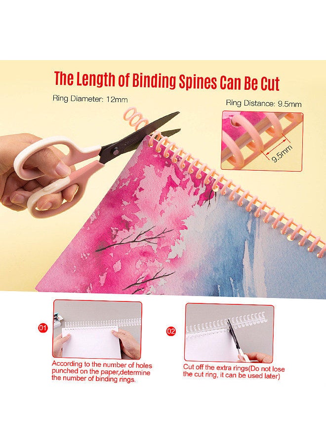 Kw-trio 10pcs Plastic 30-Hole Loose Leaf Binders Ring Binding Spines Combs 85 Sheets Capacity for DIY Paper Notebook Album Office School Supplies  - Image 4