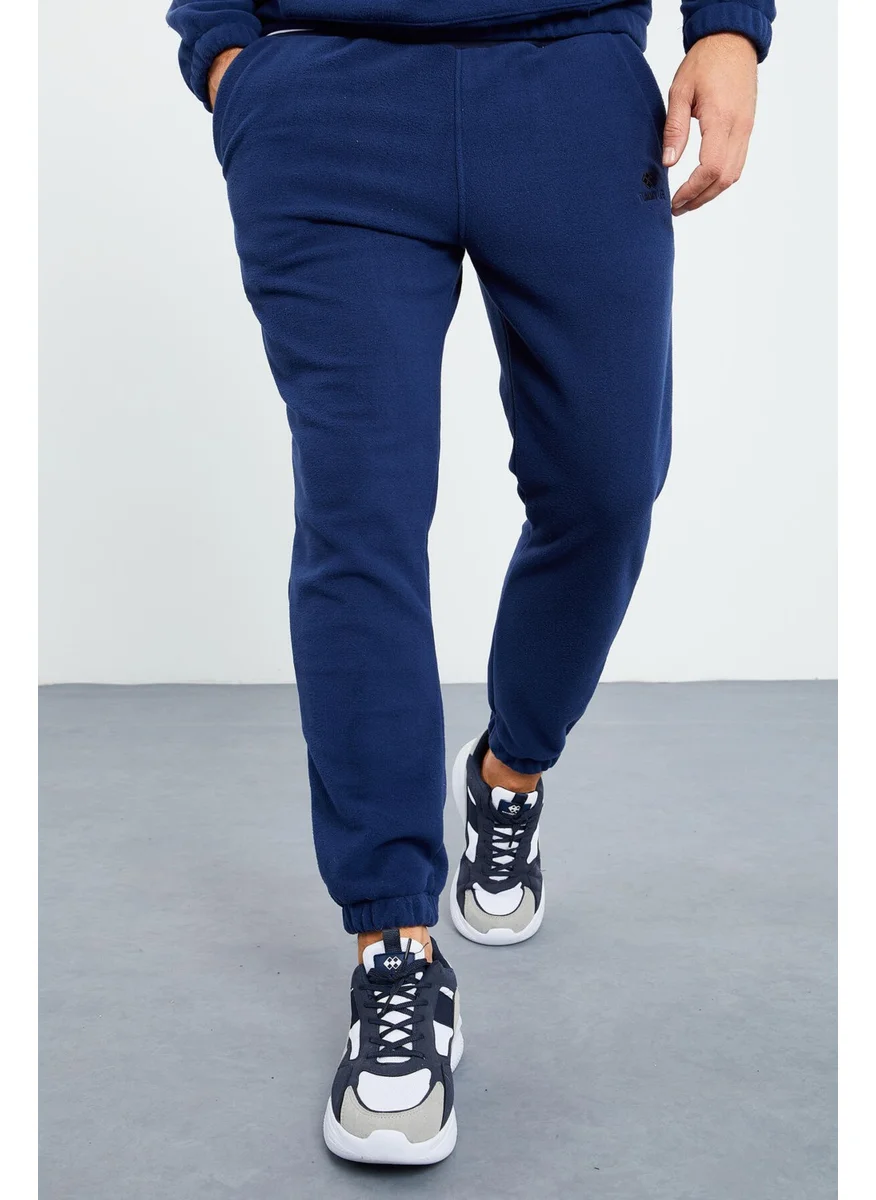 Tommy Life Indigo Men's Half Zipper Stand Collar Elastic Leg Fleece Tracksuit - 85159