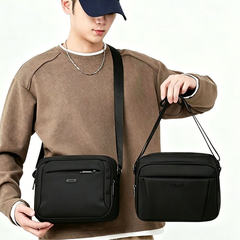 Men's Business Casual Crossbody Shoulder Bag Waterproof Lightweight Nylon Fits 15.6 Inch Laptop - Image 1