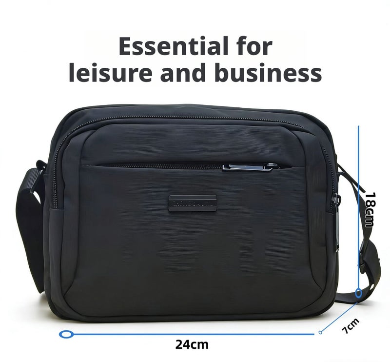 Men's Business Casual Crossbody Shoulder Bag Waterproof Lightweight Nylon Fits 15.6 Inch Laptop - Image 5