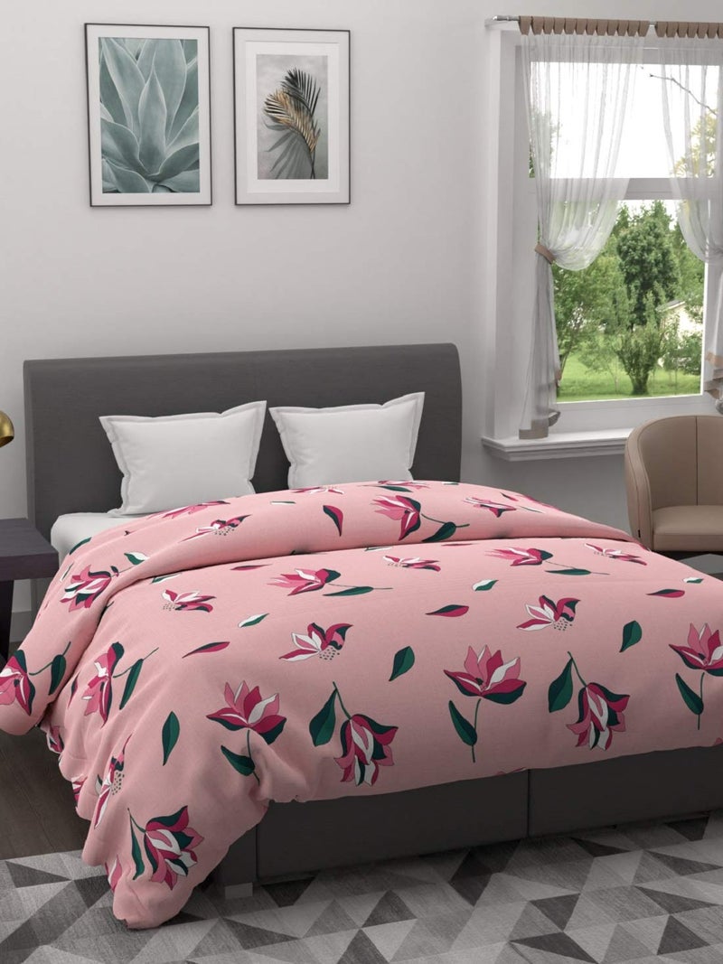Kuber Industries Floral Design Microfibre Reversible Quilt Blanket AC Comforter, Double (Pink 150 GSM) - CTKTC40431 - Image 5