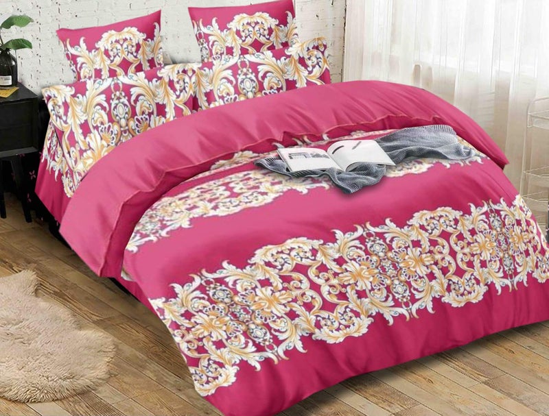 Kuber Industries Floral Design Microfibre Reversible Quilt Blanket AC Comforter, Double (Pink 150 GSM) - CTKTC40431 - Image 2