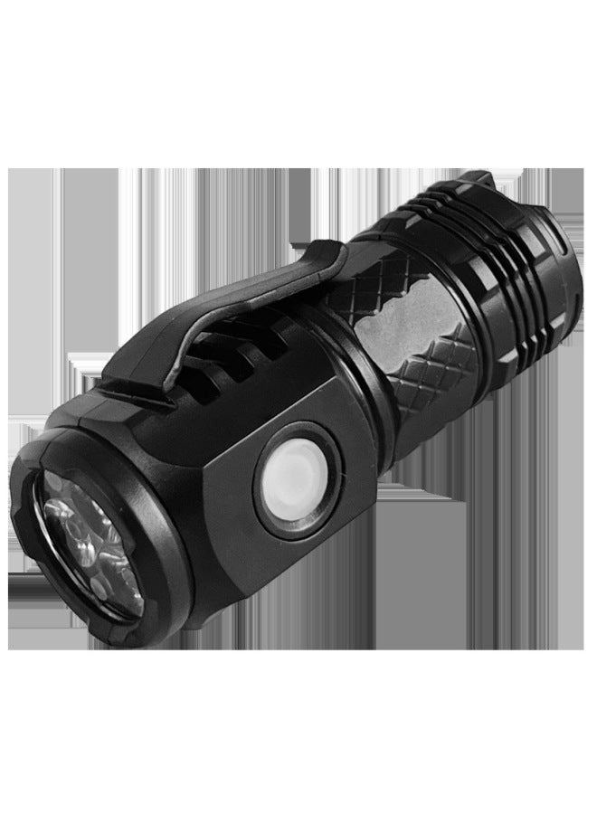 Cross-border New Strong Light Three-eyed Monster Flashlight Super Bright Small Steel Cannon LED Side Light Charging Mini Portable Flashlight 
