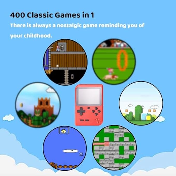 HANDHELD VIDEO GAME CONSOLE WITH 400 RETRO CLASSICAL FC GAME FOR BOY GIRL, 2.8 INCH, RECHARGEABLE BATTERY, BIRTHDAY PRESENT FOR KIDS - Image 3