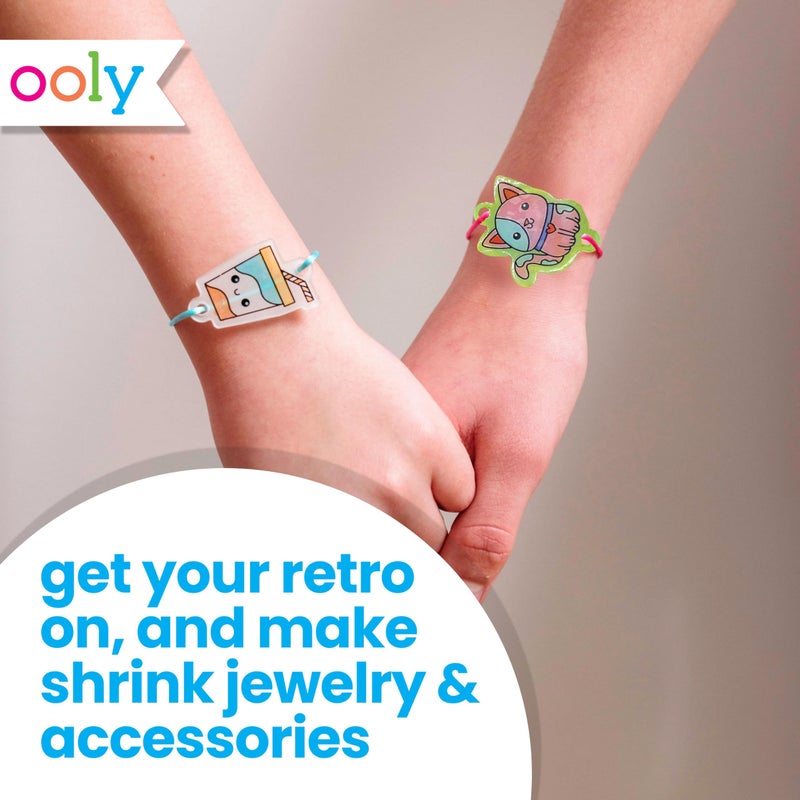 Ooly 74 PC DIY Shrinking Art Kit with 8 Paint Markers, Includes 48 Plastic Pre Cut Charms, 15 Colored Ball Chains and 2 Colored Cords, No Mess Creative Activity Jewelry Making Kit - Image 4