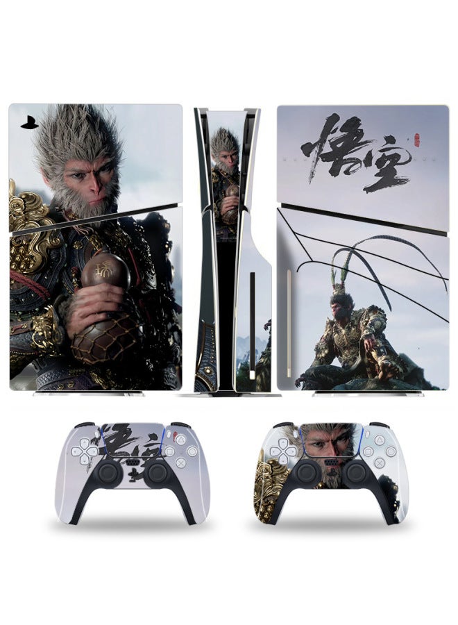 ملصق Black Myth Wukong PS5slim لوحدة تحكم ألعاب PS5 PS5S إصدار محرك الأقراص الضوئية بمقبض رقمي كامل الحزمة المضيفة - اللون: أسود Myth Goku 008 - Image 5