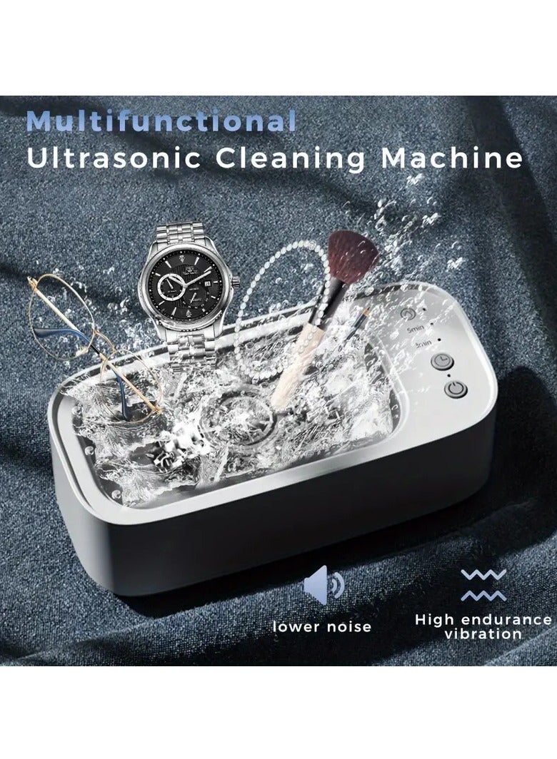 Multifunctional Ultrasonic Cleaner For Glasses, Jewelry, And Watches - Portable High-Frequency Vibrational Cleaning Machine, Rechargeable 500mAh Lithium Battery, USB Powered, 47kHz Deep Cleaning For - Image 5