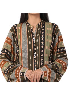 HANA & SARA PRINTED VISCOSE CASUAL ELEGANT CO-ORD SET FOR WOMENS ARABIC KAFTAN JALABIYA  - Image 3