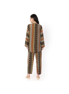 HANA & SARA PRINTED VISCOSE CASUAL ELEGANT CO-ORD SET FOR WOMENS ARABIC KAFTAN JALABIYA  - Image 2