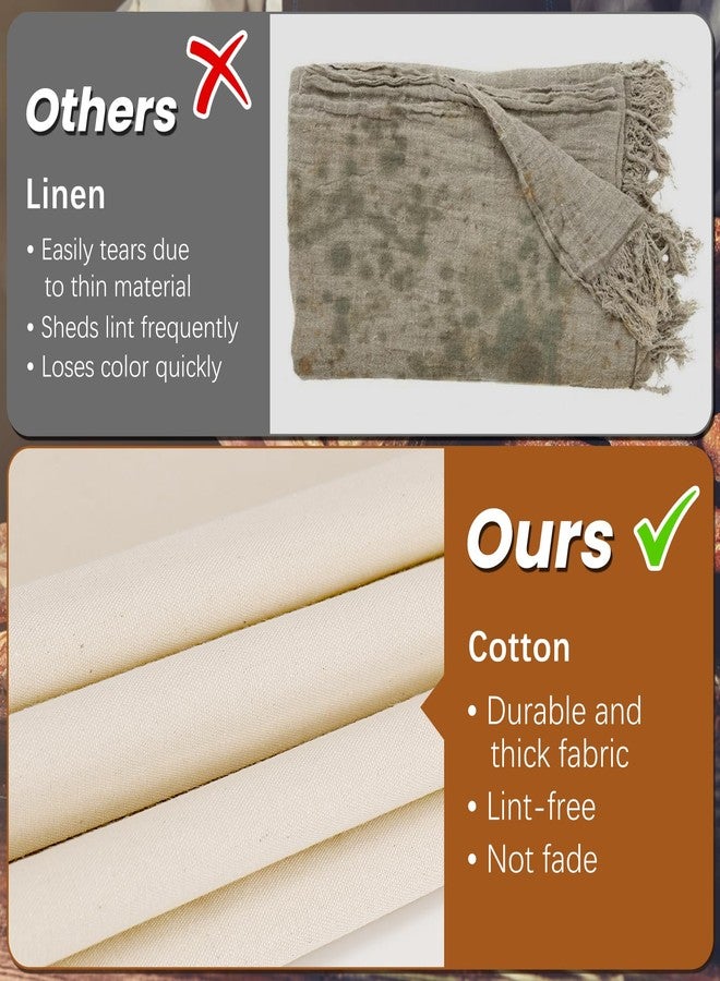 Dreamtop 3Pcs All-cotton Tea Towels for Baking Sourdough - L: 35"x 26",M: 30"x 17",S: 17"x 14", Unbleached Bread Proofing Cover Cloth with Dough Scraper, Flour Sack Towels for Dough Raising Baguettes - Image 2
